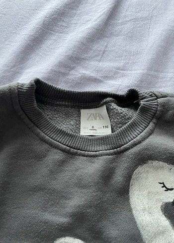 Zara Kız Çocuk Gri Kuğu Desenli Rahat Takım
