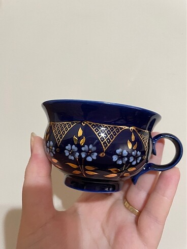 Antika Rus Damga Kobalt porselen fincan - Görsel 2
