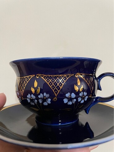 Antika Rus Damga Kobalt porselen fincan - Görsel 3