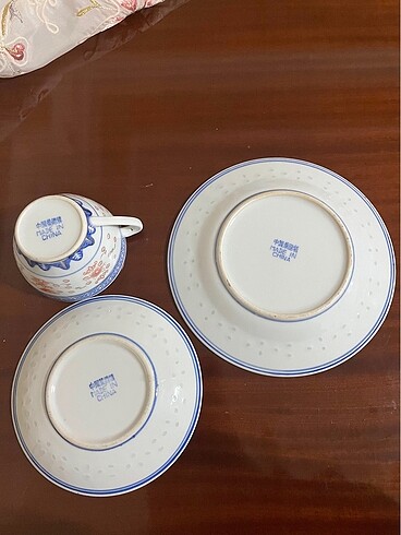 Antika pirinç Trio Çin - Görsel 4