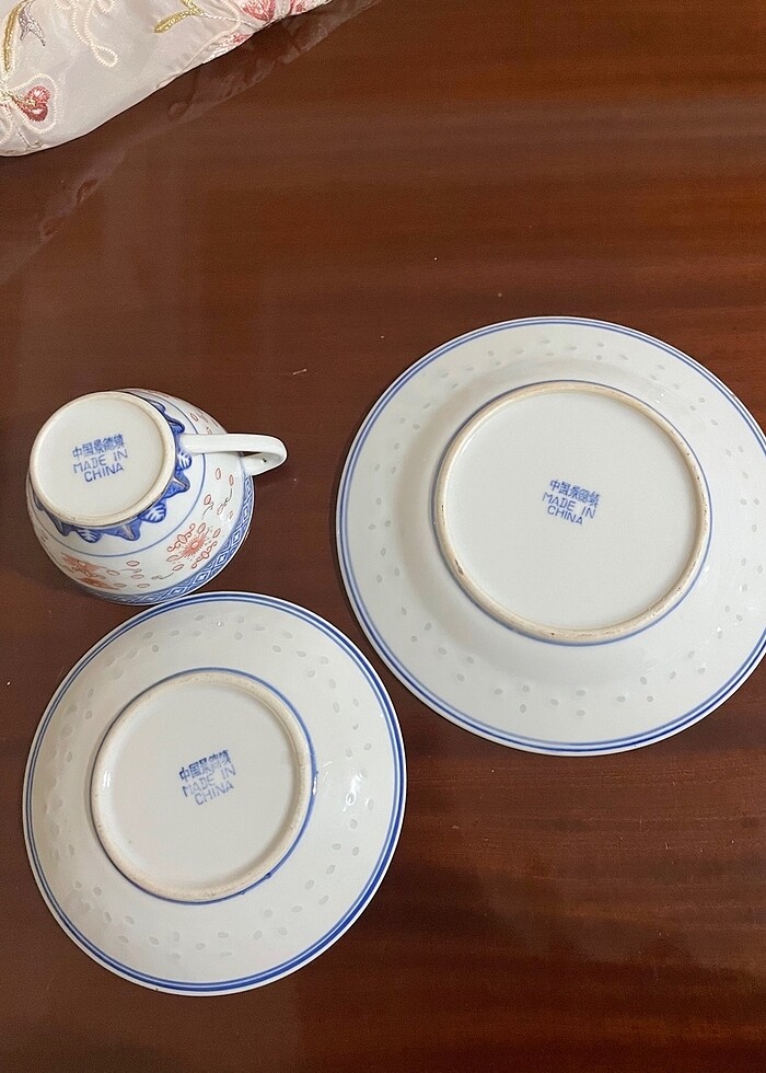 Antika pirinç Trio Çin - Görsel 4