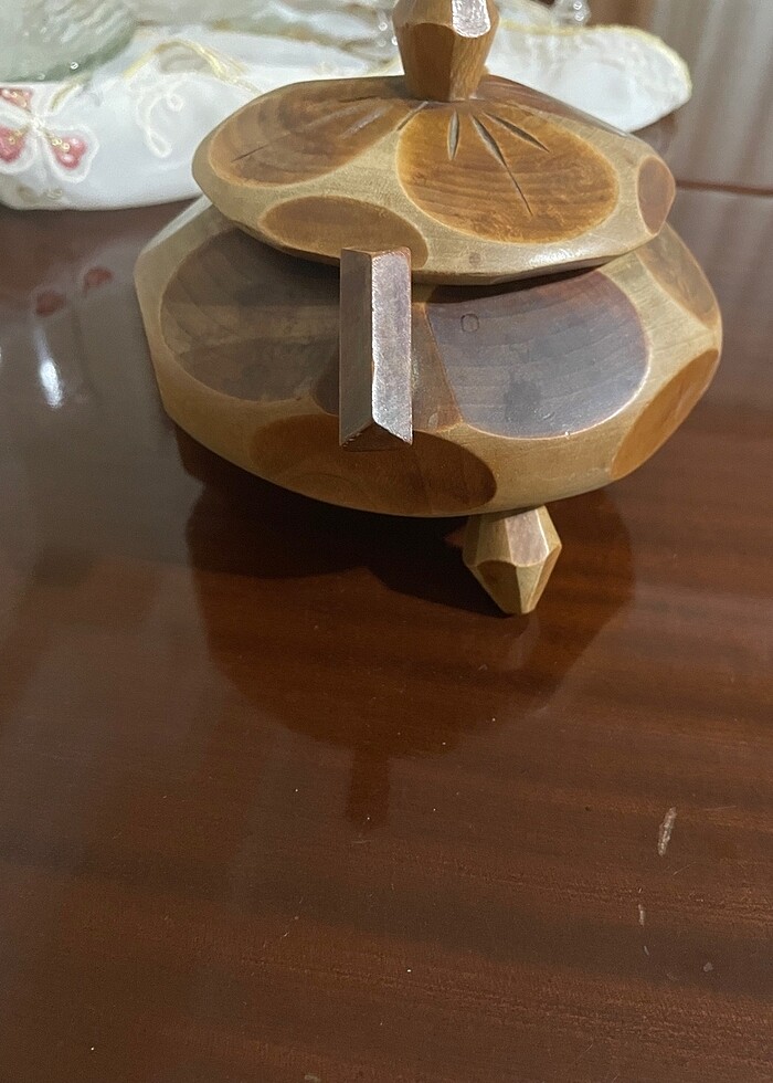 Vintage bohem Avrupa ahşap kutu - Görsel 2