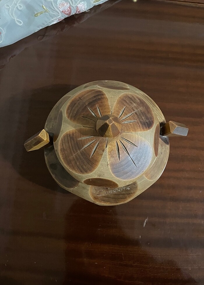 Vintage bohem Avrupa ahşap kutu - Görsel 4