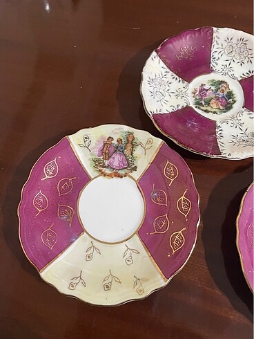 Antika 3 adet Frogonard fincan çay tabak - Görsel 4