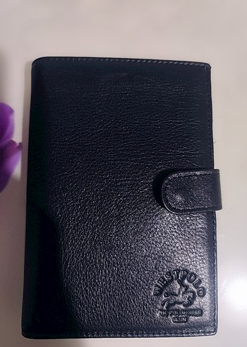 West Polo orjinal Siyah Deri erkek pasaport Cüzdan - Görsel 2