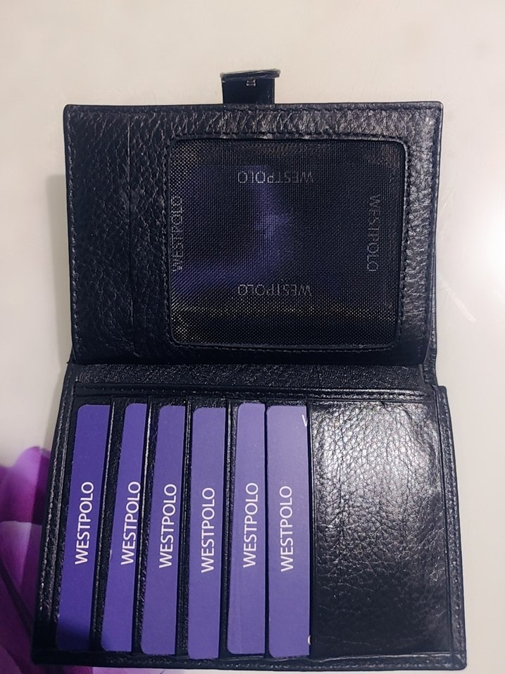 West Polo orjinal Siyah Deri erkek pasaport  Cüzdan - Görsel 4