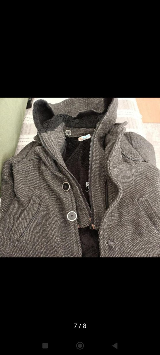 Gri Düğmeli Erkek çocuk Kaban parka - Görsel 2