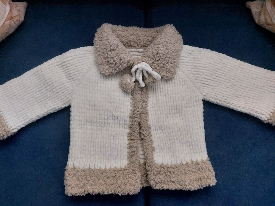 Kız Çocuk örgü kadife hırka - Görsel 2