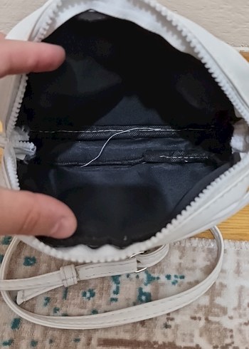 Beyaz Deri Kadın Çapraz Çanta - Görsel 3