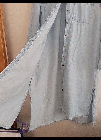 LCW KADİN KOT UZUN GöMLEK - Görsel 3