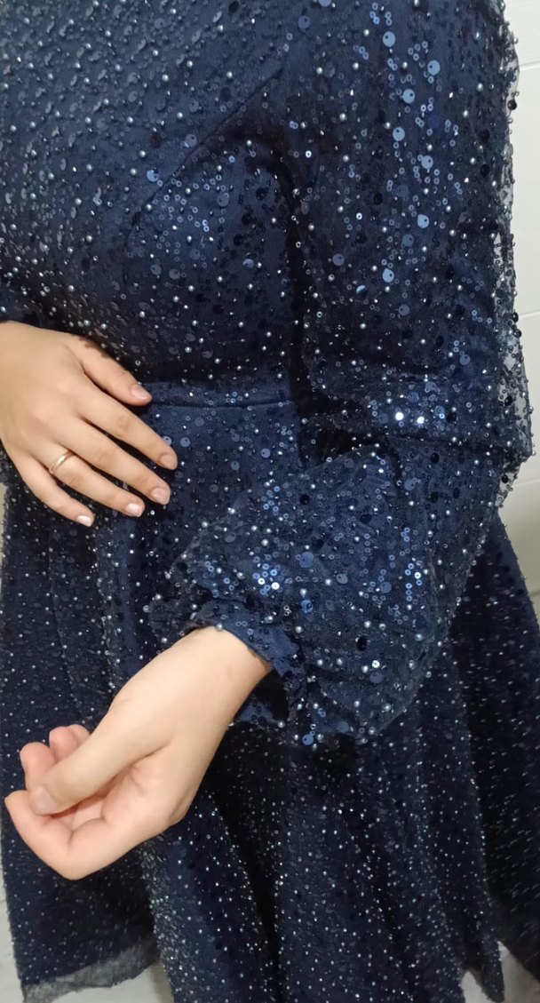 Tesettür Pullu  Abiye Elbise - Görsel 3