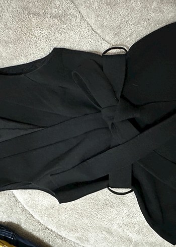 Kemerli Siyah Kadın Yelek - Görsel 4