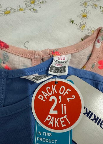 Renkli Baskılı Mavi Kız Çocuk Tişörtü - Görsel 4