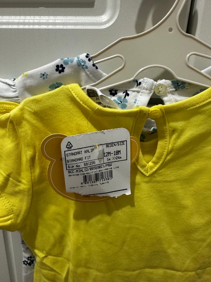 Kız Çocuk Çiçek Baskılı Fırfırlı Tişört ikili - Görsel 3