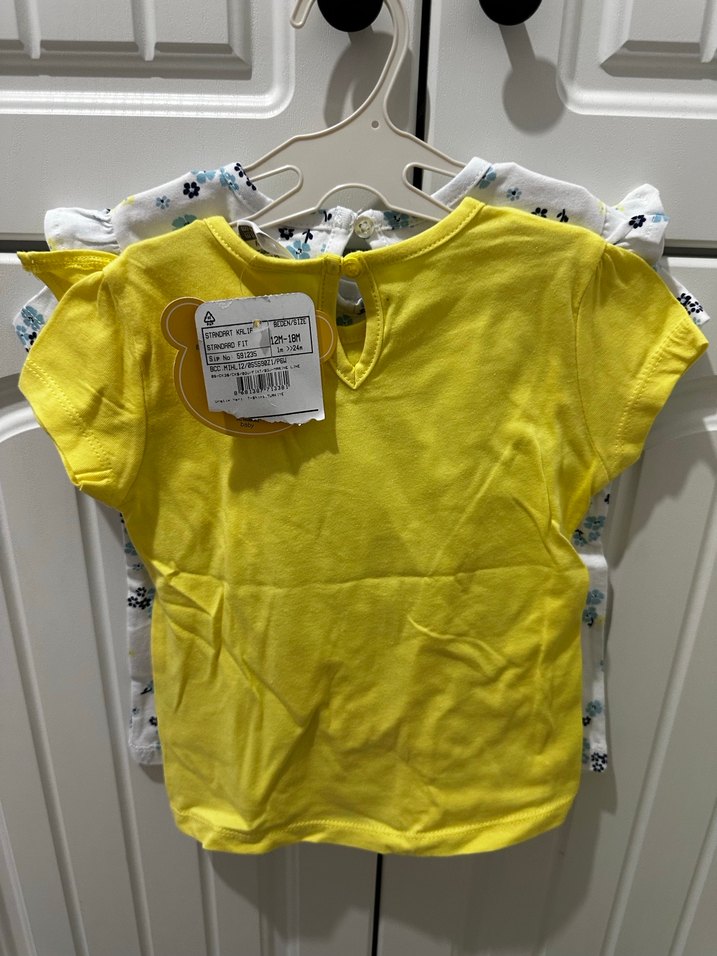 Kız Çocuk Çiçek Baskılı Fırfırlı Tişört ikili - Görsel 2