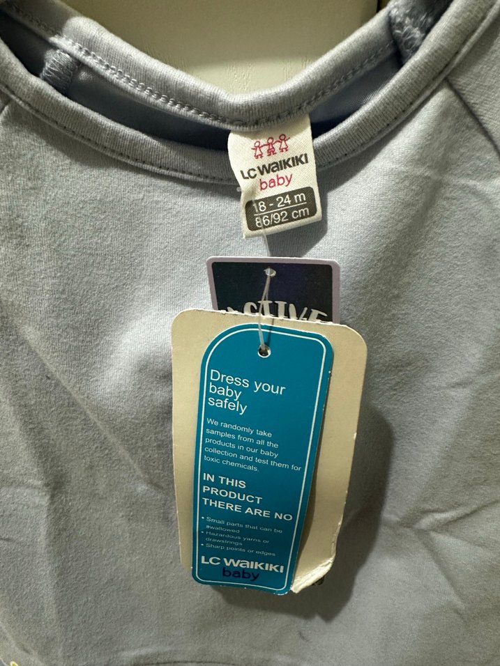 Kız Çocuk Gri Baskılı Kısa Kollu Tişört - Görsel 3