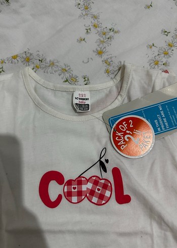 Kız Çocuk Renkli Baskılı Kısa Kollu ikili Tişört - Görsel 3