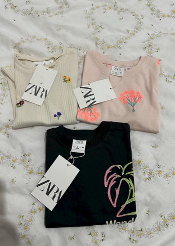 Kız Çocuk Siyah Baskılı Kısa Kollu Tişört - Görsel 5