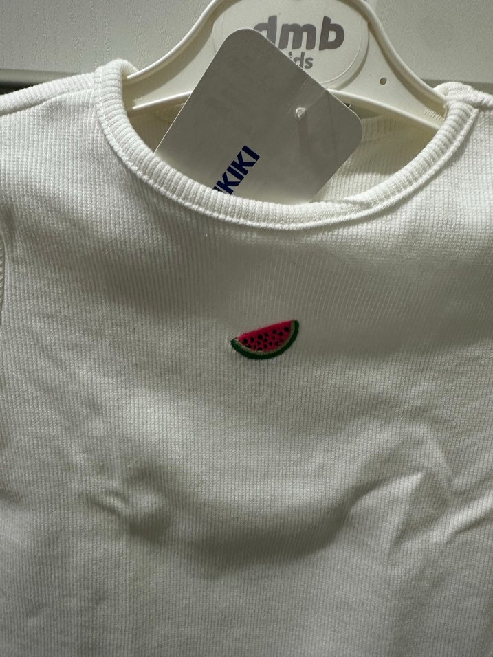 Beyaz Karpuz Baskılı Kız Tişörtü - Görsel 2