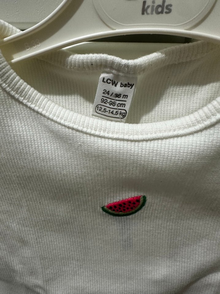 Beyaz Karpuz Baskılı Kız Tişörtü - Görsel 4