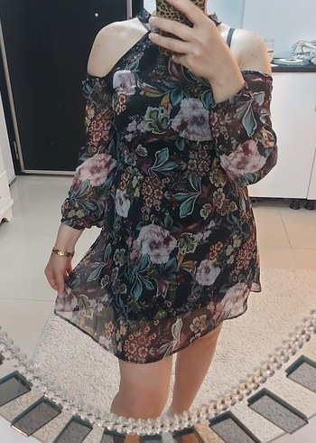 s Beden çeşitli Renk Çiçek Desenli Bohem Hamile Elbisesi