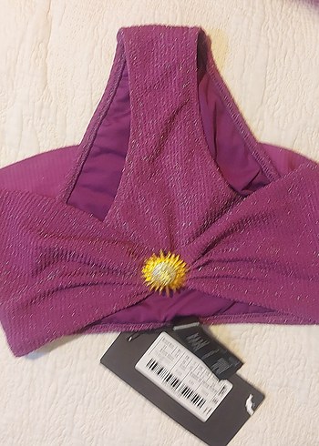s Beden Parlak Mor Bohem Midi Bikini Altı