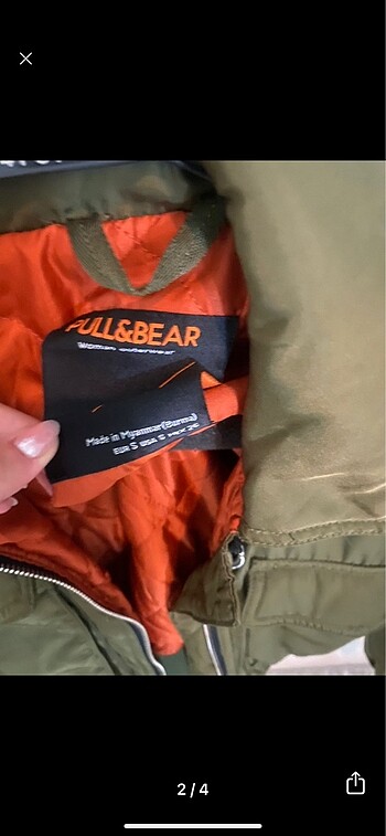 s Beden haki Renk Pull and bear crop bomber
