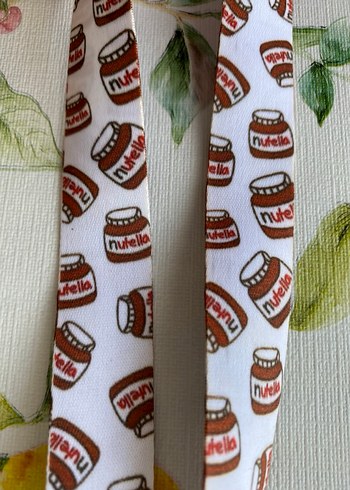 Renkli Baskılı Beyaz Telefon Askısı / Boyun İpi - Görsel 2