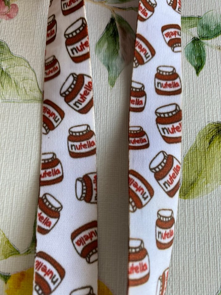 Renkli Baskılı Beyaz Telefon Askısı / Boyun İpi - Görsel 2