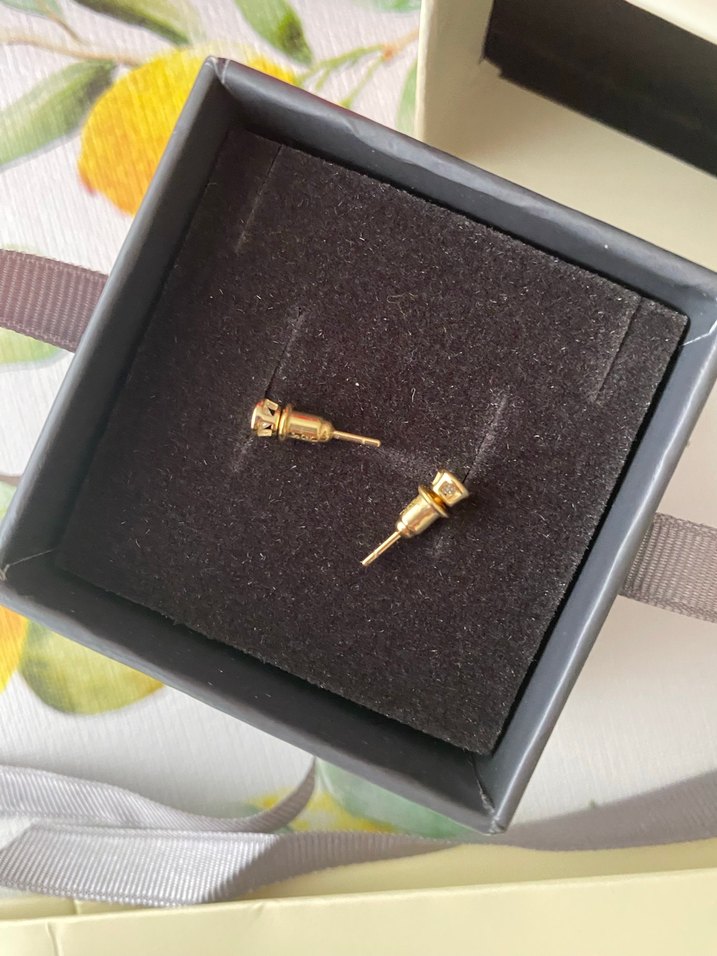 18 Ayar Sarı Altın Kaplama Gümüş Küpe - Görsel 4