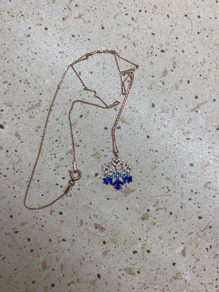 925 Ayar Gümüş Zirkon Taşlı Kar Tanesi Kolye - Görsel 3