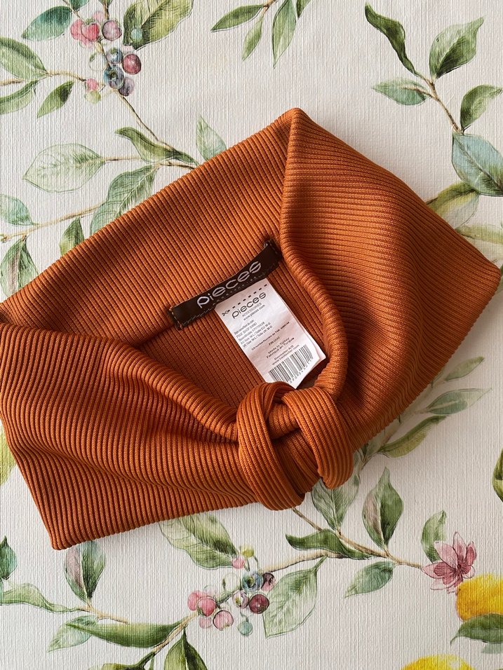 Pieces Saç Bandı - kiremit (düğümlü model) - Görsel 2