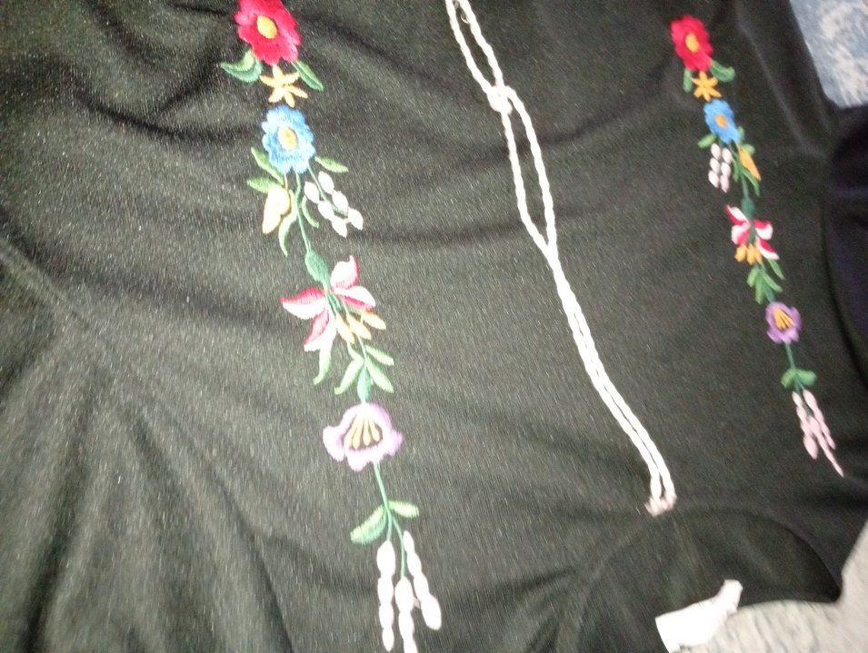 Püsküllü Nakışlı Siyah Bohem Uzun Elbise - Görsel 2