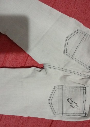 Gri Baskılı Düğmeli Erkek Kot Pantolon - Görsel 2