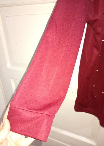 Bordo Uzun Kollu Salaş Tunik - Görsel 2