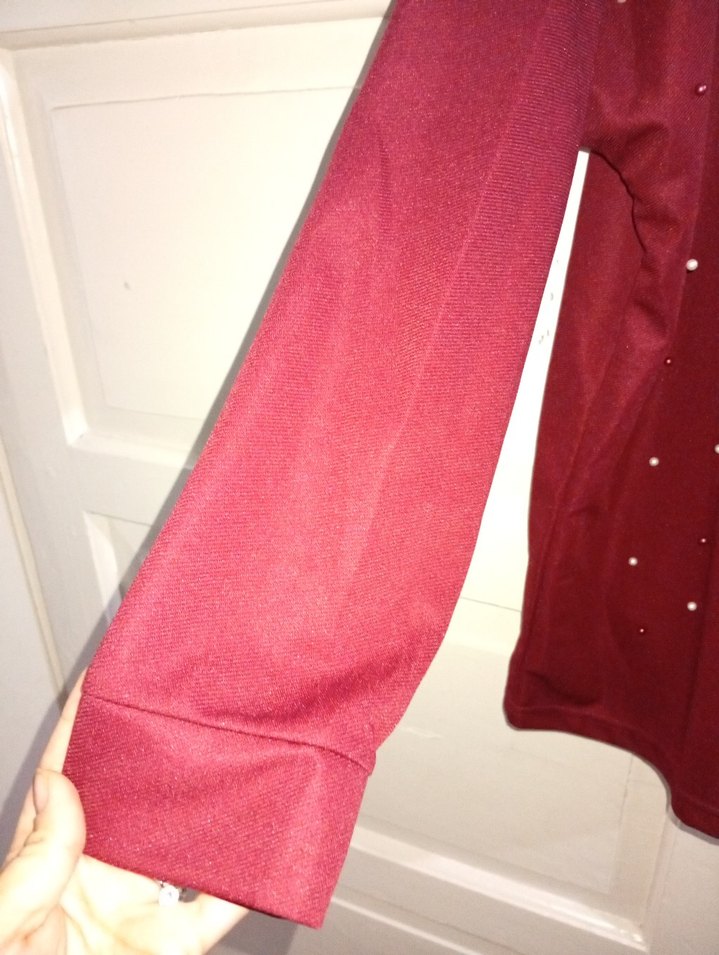 Bordo Uzun Kollu Salaş Tunik - Görsel 2