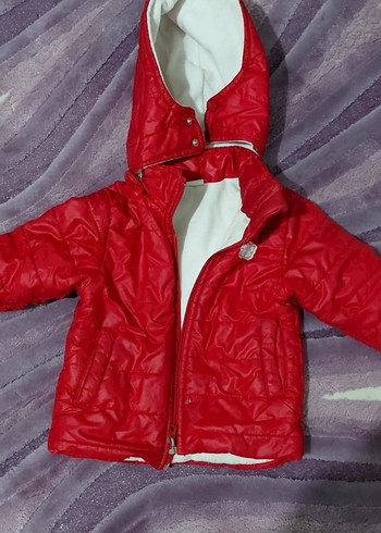 Kız Çocuk Kırmızı Fermuarlı Mont - Görsel 2