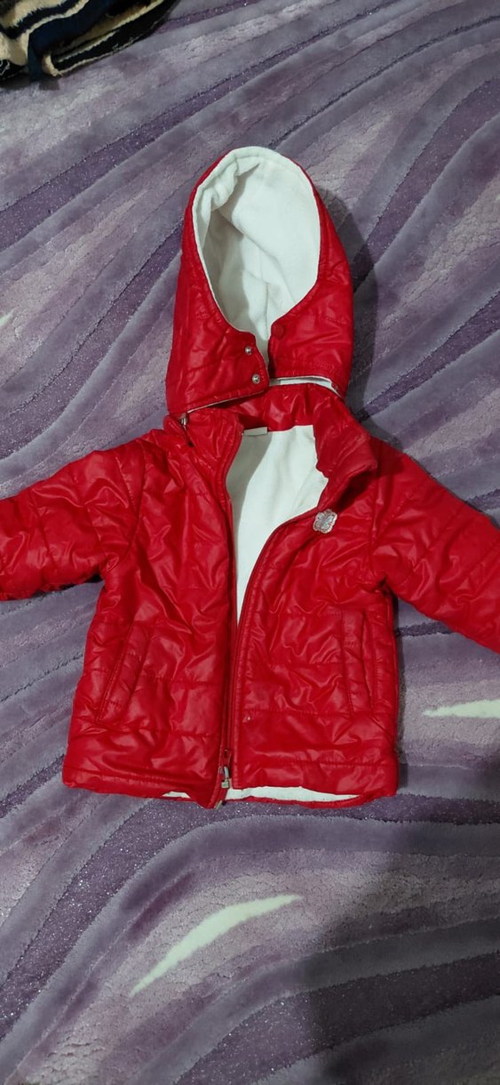 Kız Çocuk Kırmızı Fermuarlı Mont - Görsel 2