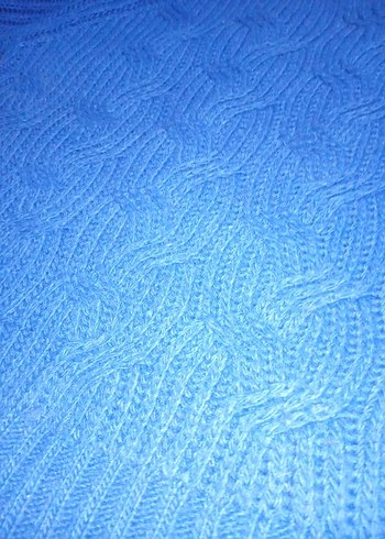 Mavi Balıkçı Yaka Kadın Triko Kazak - Görsel 2