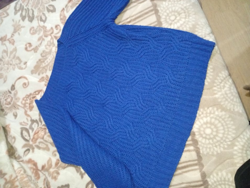 Mavi Balıkçı Yaka Kadın Triko Kazak - Görsel 3