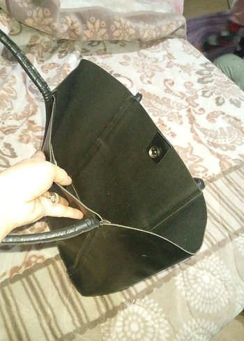 Deri Siyah Kadın Omuz Çantası - Görsel 2