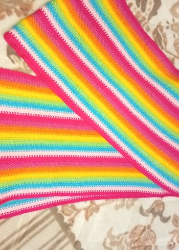Renkli Püsküllü Bohem Kadın atkı - Görsel 2