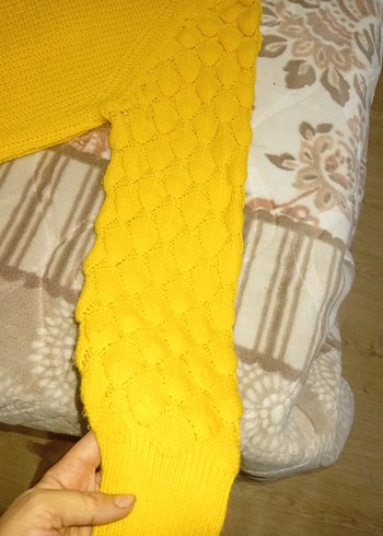 Sarı Boğazlı Örgü Kadın Kazak - Görsel 2