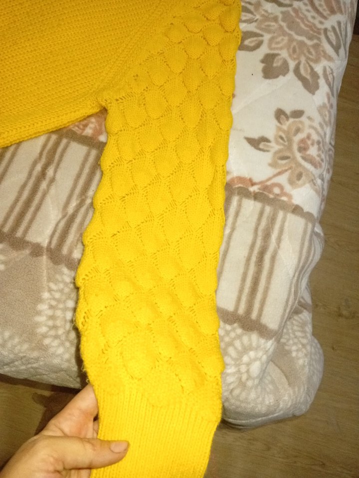 Sarı Boğazlı Örgü Kadın Kazak - Görsel 2