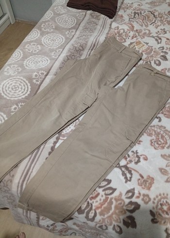 Bej Kemerli Rahat Kesim  Pantolon - Görsel 2