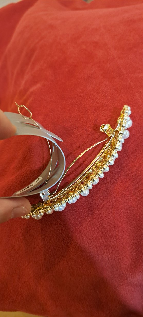 Altın Renkli İncili Saç Tokası - Görsel 3