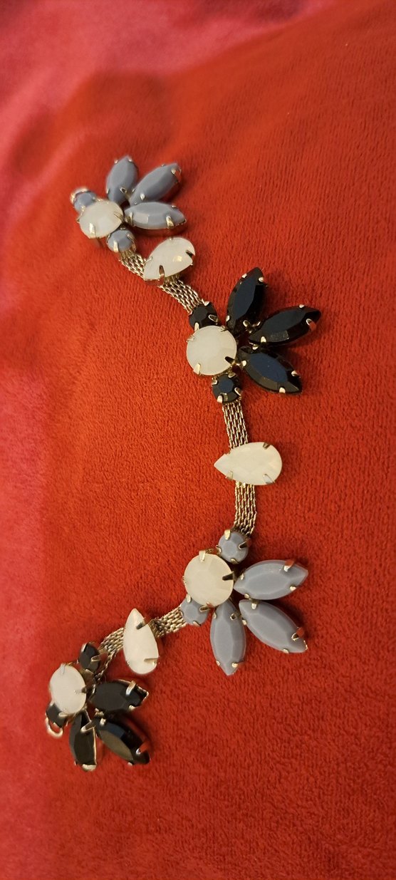 Uzun Renkli İşlemeli Zincir Kolye - Görsel 3