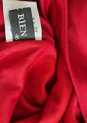 Kırmızı Midi Uzun Kollu Abiye Elbisesi - Görsel 5