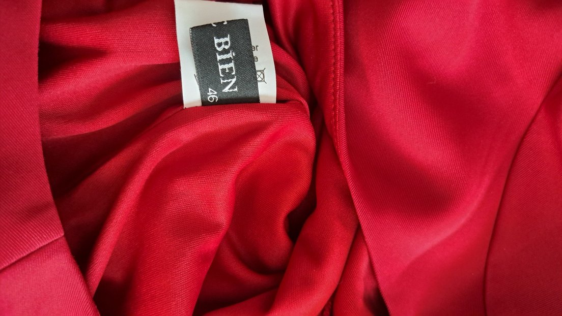 Kırmızı Midi Uzun Kollu Abiye Elbisesi - Görsel 5