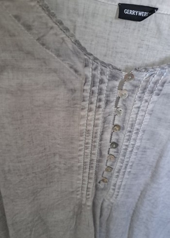 Gerry Weber Gri Keten Dugmeli Bluzu